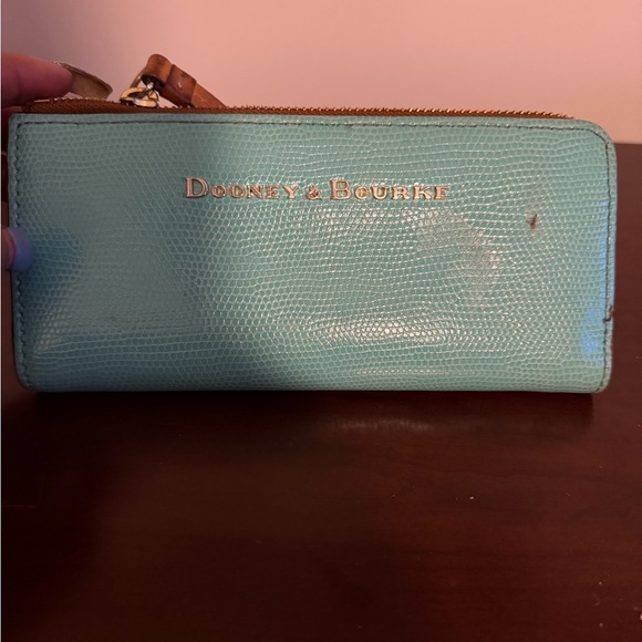 Dooney & Bourke Handbags - Dooney & Bourke Turquoise Leather Wallet